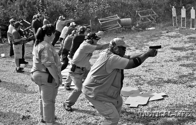 Know what to do with your carry gun. Above, the live-fire portion of an LFI-I class is in progress in Wisconsin.