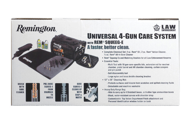 Remington RLE Universal 4-Gun Cleaning System Rear Panel