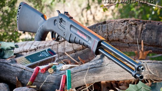 Savage Arms’ new lightweight Model 42 over/under is easy to carry and provides a quick follow-up solution for harvesting small game. The top barrel is chambered for .22 LR ammo while the bottom is ready for .410 shotshells.
