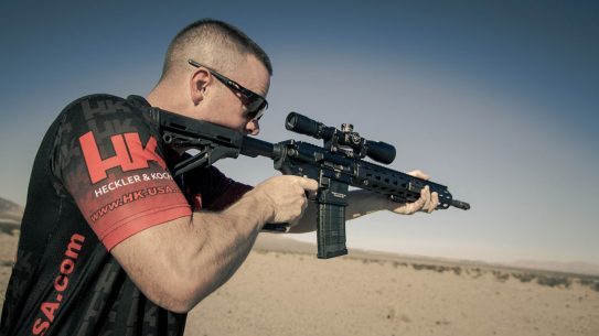 Jason-Koon, captain of the HK Shooting Team, using the new HK 30-Round Polymer Magazine in an HK MR556A1
