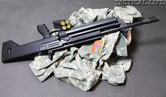 12 New Tactical Shotguns For 2014 - SRM Model 1216 Gen 2 Left Side w Spare Mag