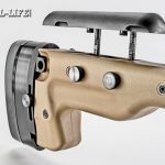 The stock is also designed with a hook so operators can use their support hand to pull the rifle into their shoulder while firing from a prone position.