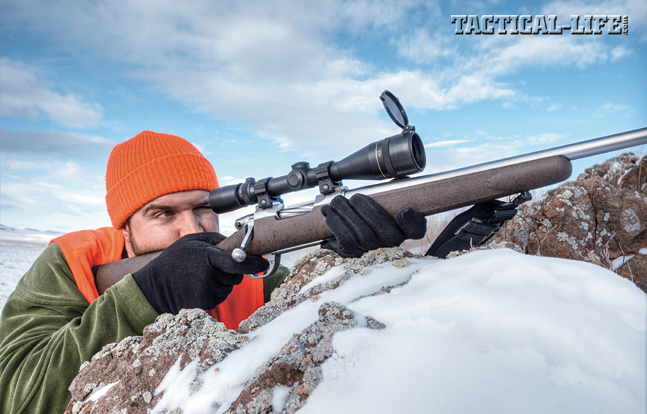 The Nesika Sporter’s bolt handle is longer than normal and doesn’t hug the stock to the degree than many actions do, providing more cocking leverage and making it easier to get off a rapid follow-up shot from the shoulder. Shown with a Leupold 4.5-14X VX-3.