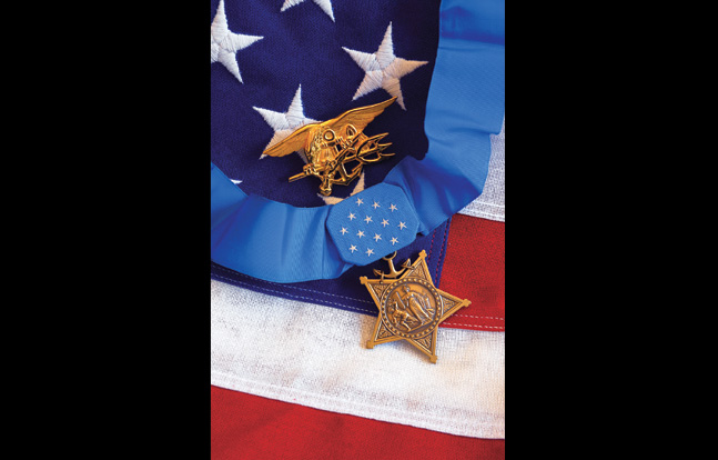 The U.S. Navy SEAL trident shown with the Medal of Honor—one of our nation’s bravest warrior traditions with its highest honor.