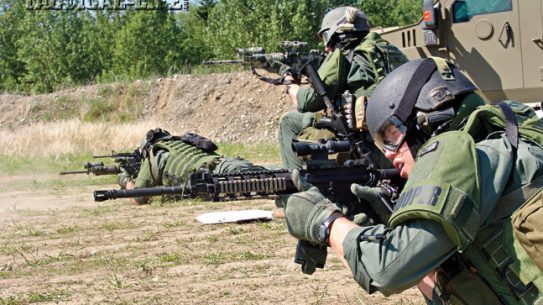 The Alaska State Trooper SERT “Summer School” provides a chance for the entire team to practice, compete and realistically train together on fundamentals such as performing dynamic entries, gas deployment and tactical firearms skills.