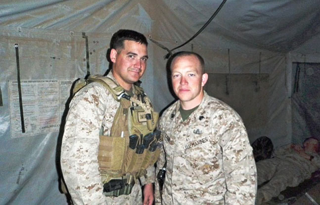 2011: Johnny and Brad in Helmand Province, Afghanistan, before each departed to their prospective areas of operation.