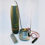 Improvised Electronics uses realistic simulated IEDs to give EOD trainees a feel for what they’ll face in the field. Here a 105mm artillery shell’s detonator is rigged to a telephone, ready to blast when dialed.