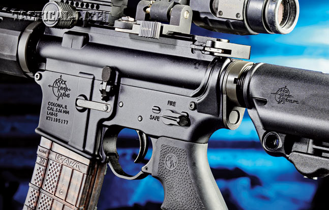 The Operator III’s controls are in standard AR locations, with the safety and bolt release on the left side and the mag release on the right.