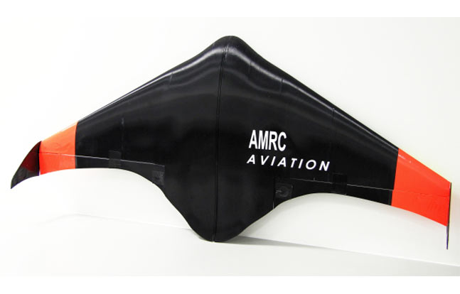 3D Printed UAV airframe manufactured by engineers at the University of Sheffield's Advanced Manufacturing Research Center (AMRC)