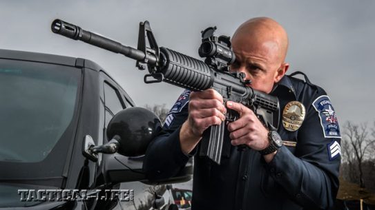 DoubleStar’s new Mil-Spec Dragon in 5.56mm NATO brings mil-spec quality and reliability to the mean streets for LE duty. Shown with a Burris AR-1X Prism Sight.