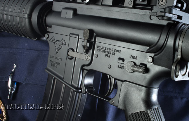 The controls are mil-spec, including the single-stage trigger within the standard triggerguard, the safety selector and the bolt release.