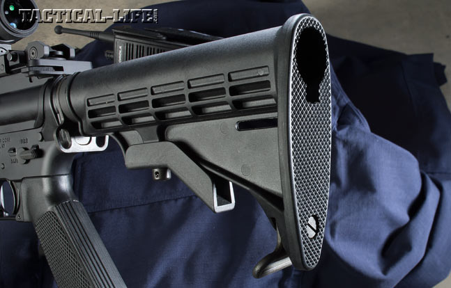 The Mil-Spec Dragon features a mil-spec "government" receiver extension tube fitted with a six-position-collapsible buttstock.