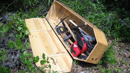 Florida police discovered a cache of unusual weapons inside a coffin (Volusia County Sheriff's Office Image)