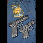 Georgia State Troopers are issued Glock 39s (right) to supplement their G37 service pistols (left). Both fire .45 G.A.P. ammo.