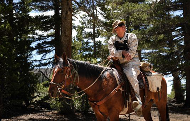 Marines horseback training