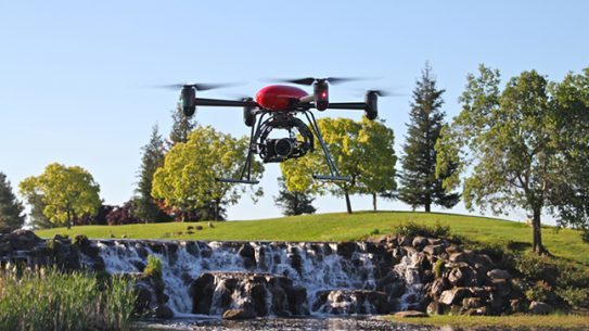 Draganflyer X4P red lead UAVs drones North Dakota