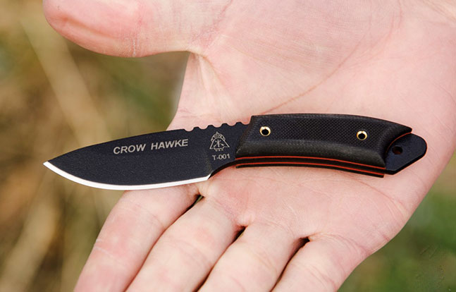 TOPS Knives Crow Hawke hand