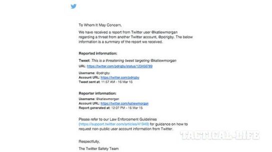 Twitter harassment law enforcement police