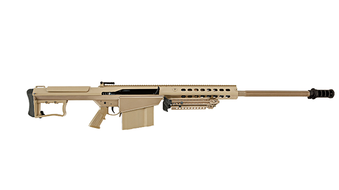 The Barrett M107A1 sniper rifle is five feet long and a weapon with a .50 round caliber.