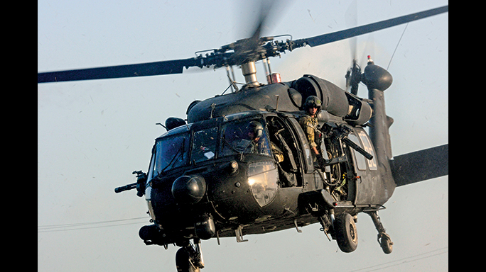 During the raid in Al Qadisiyah, a MH-60 Black Hawk was used.