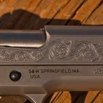 Smith & Wesson SW1911 Engraved Handgun closeup
