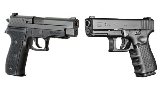 The Sig Sauer P226 MK and the Glock 19 used by the U.S. Navy SEALs
