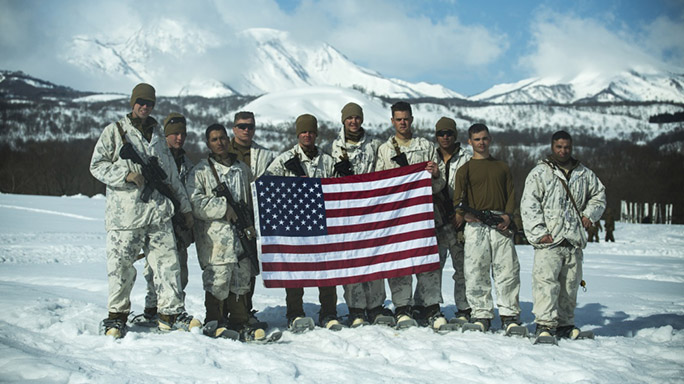 US Marines Cold Weather Training flag
