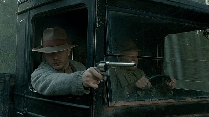 6. Movie: Lawless (2012); Gun: Colt New Service Forrest Bondurant (Tom Hard...