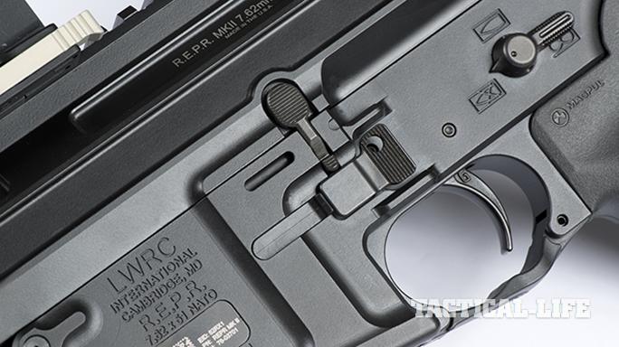 the lower receiver’s magazine release, bolt catch and safety selector are f...