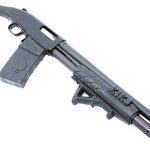 Black Aces Shockwave Magazine Fed 12-Gauge firearm with Magpul forend side angle