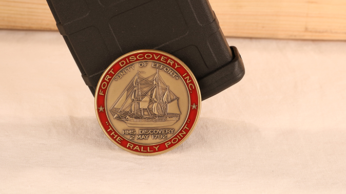 Fort Discovery Expedition rifle challenge coin