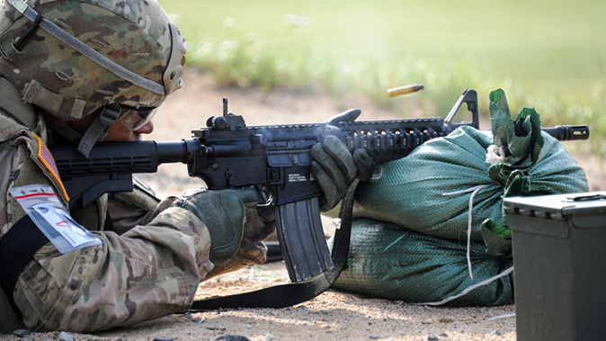 army next generation squad weapon m4 carbine firing right profile