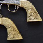 colonel custer colt model 1861 revolver grip closeup