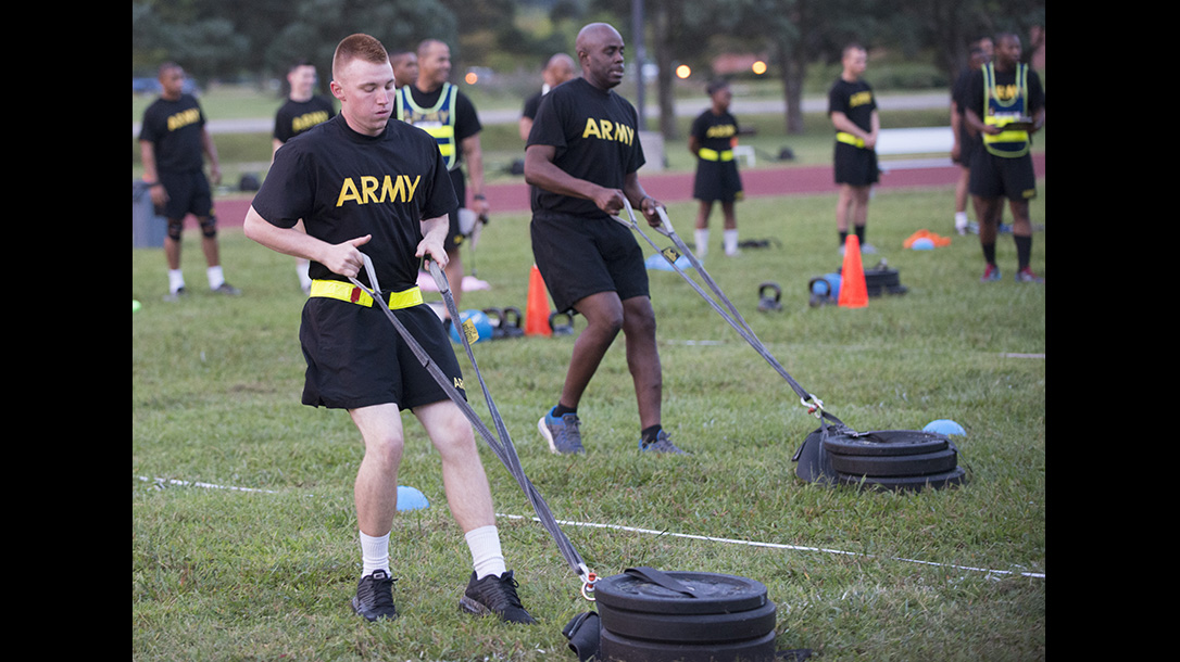 army combat fitness test sled pull