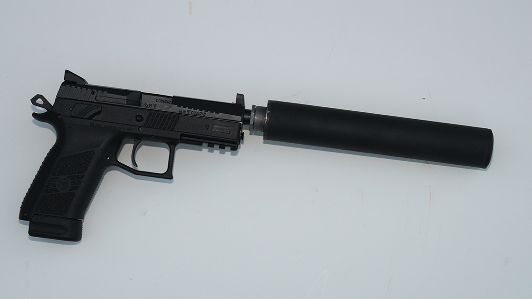 CZ P-07 Suppressor Ready pistol suppressor attached