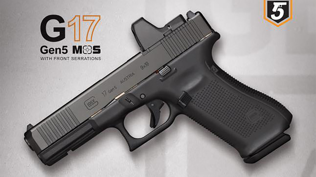 glock 17, glock 17 gen5, gen5 mos, Glock 17 gen5 mos pistol left profile