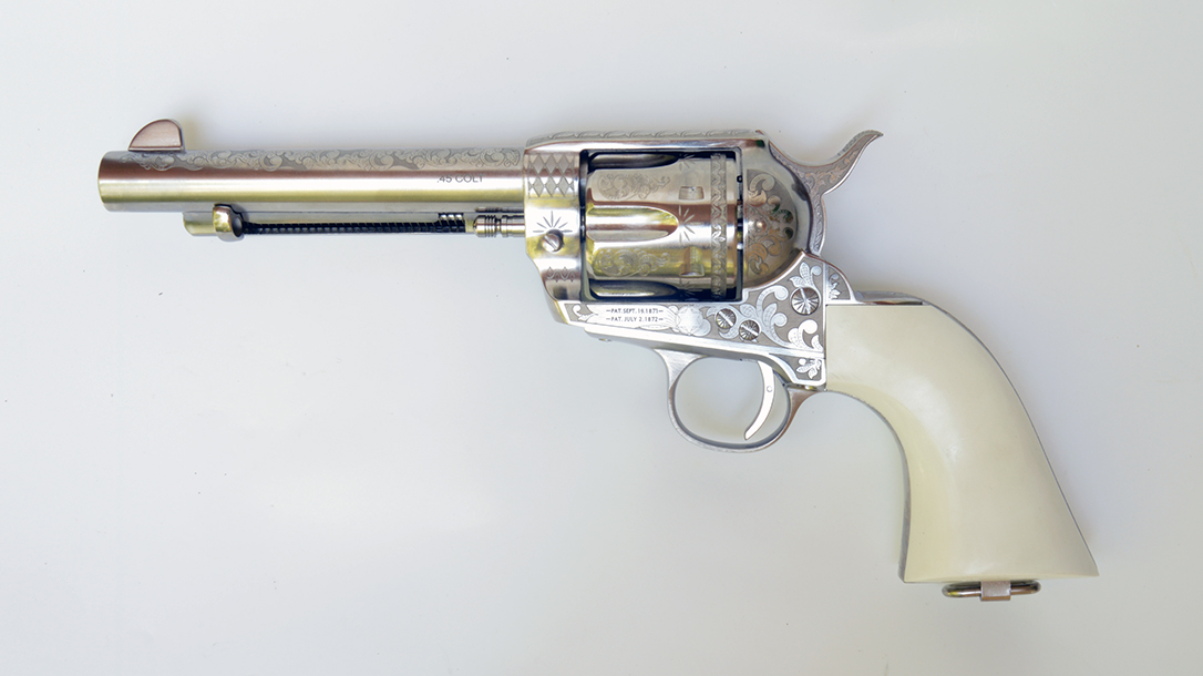 Pistol Bullets Shooting Western Spurs Black Steel Silver Engraving Mens Size 