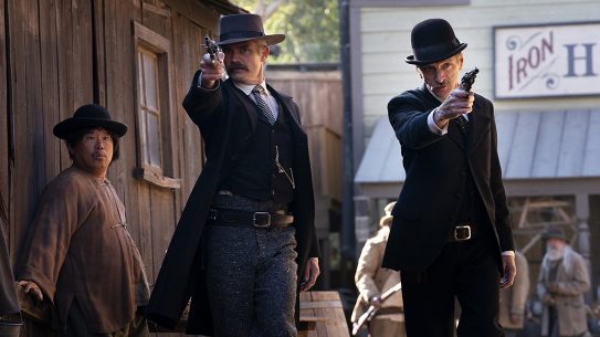 Seth Bullock and Seth Star pull revolvers during an episode.