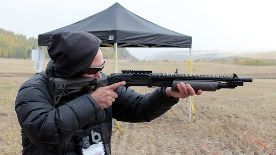 With the ATI Scorpion, the Mossberg 500 ATI Tactical tames much of the 12 gauge recoil.