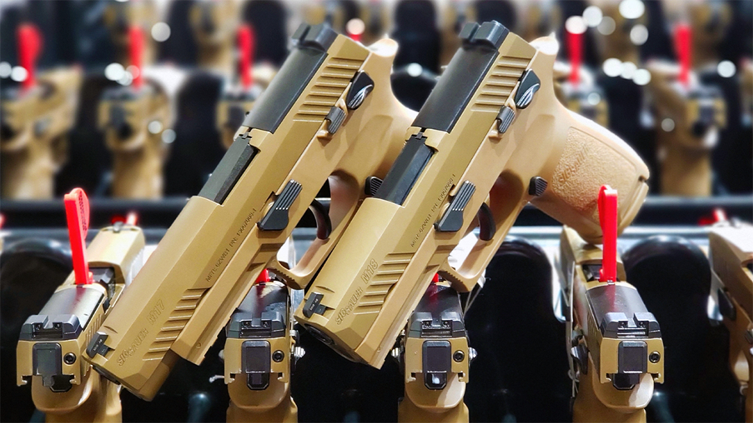SIG Sauer has now delivered 100,000 pistols for the Modular Handgun System contract.