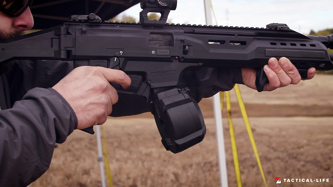 Providing 50 rounds of 9mm in a CZ Scorpion Drum Magazine, the Magpul PMAG ...