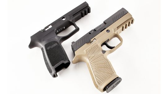 The non-serialized SIG P320 Grip Module upgrades the contract-winning pistol.