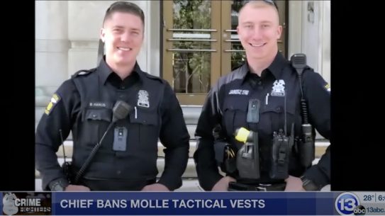 A chief bans tactical vests in Ohio over appearance.