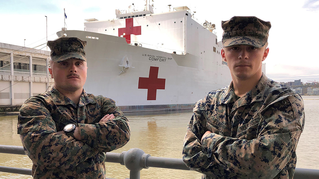 Marines save patients waiting to board USNS Comfort in NYC.