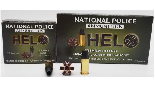 Derived from the company's HELO Duty line, National Police Ammunition releases 115-grain HELO Defense 9mm +P ammo for home defense and concealed carry.