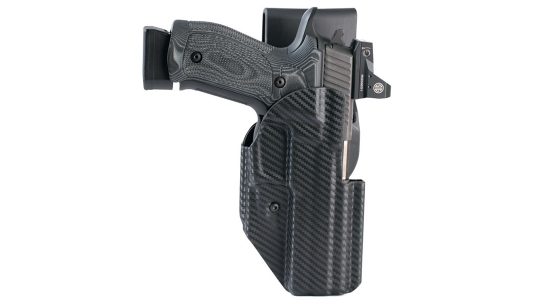 The Hogue ARS Stage 1 Sport Holster comes ready for competition.