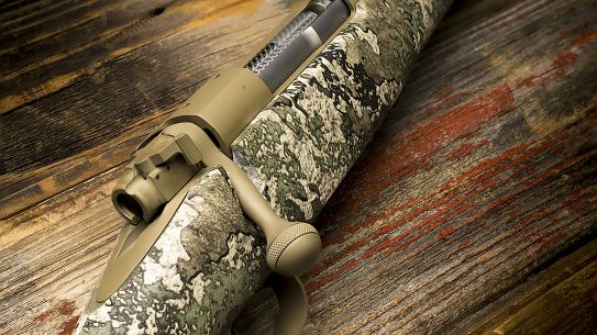 The exclusive Winchester Model 70 features an FDE Cerakote finish.