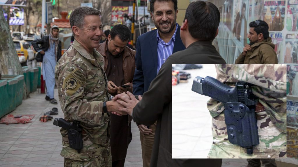 Gen. Scott Miller seen carrying a highly modified Glock in Afghanistan.