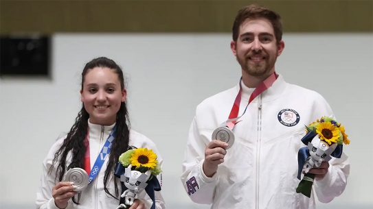 Team USA's Lucas Kozeniesky and Mary Tucker Win Silver in Air Rifle Mixed Team Event. Photo: TeamUSA.org