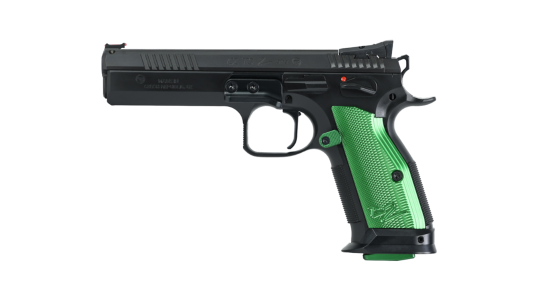 The CZ TS 2 Racing Green pistol certainly looks amazing